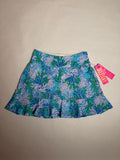 Lilly Pulitzer Luxletic Aila Skort, blue coral print, front with hangtag