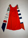 Lulus coral shift dress with striped scarf shoulder ties