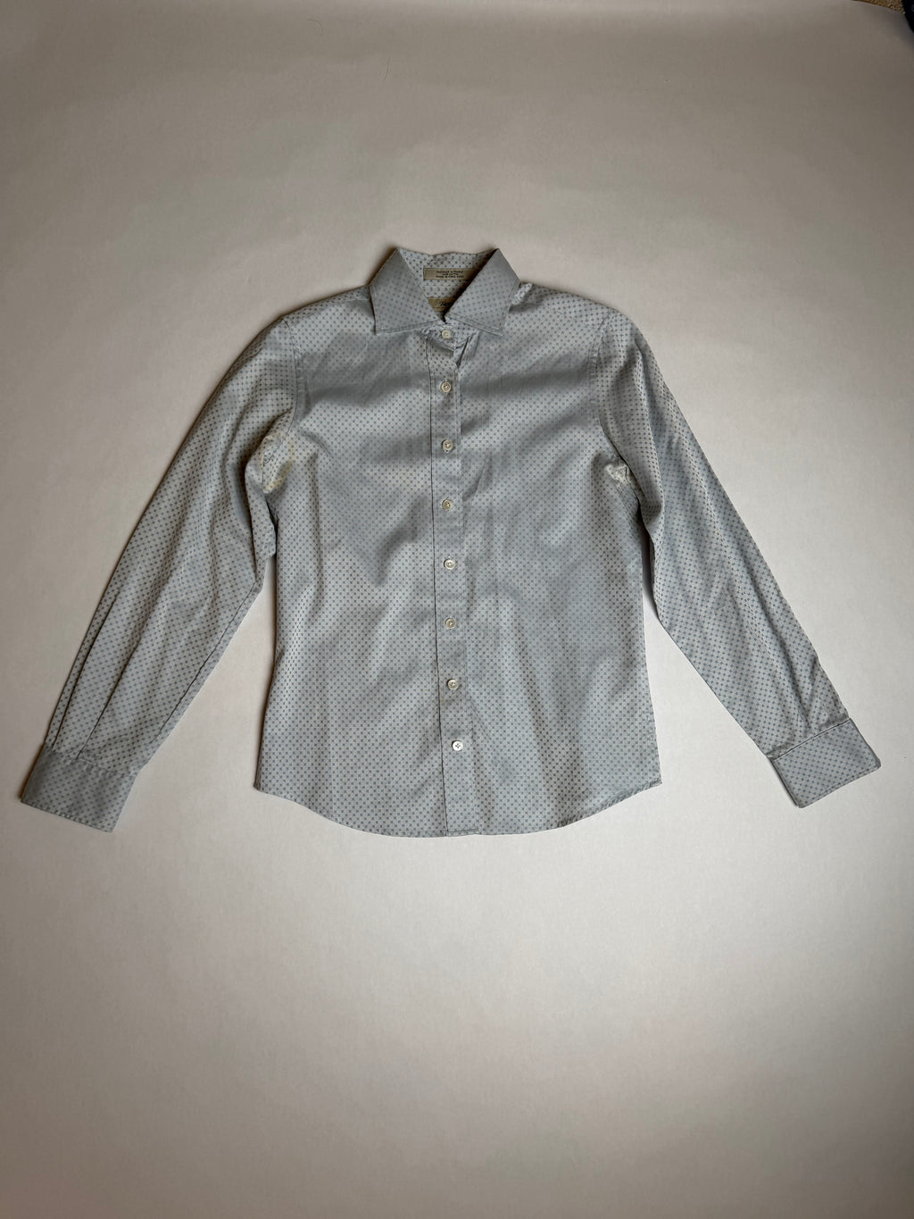 Faconnable pale blue dot-print button-up shirt, front