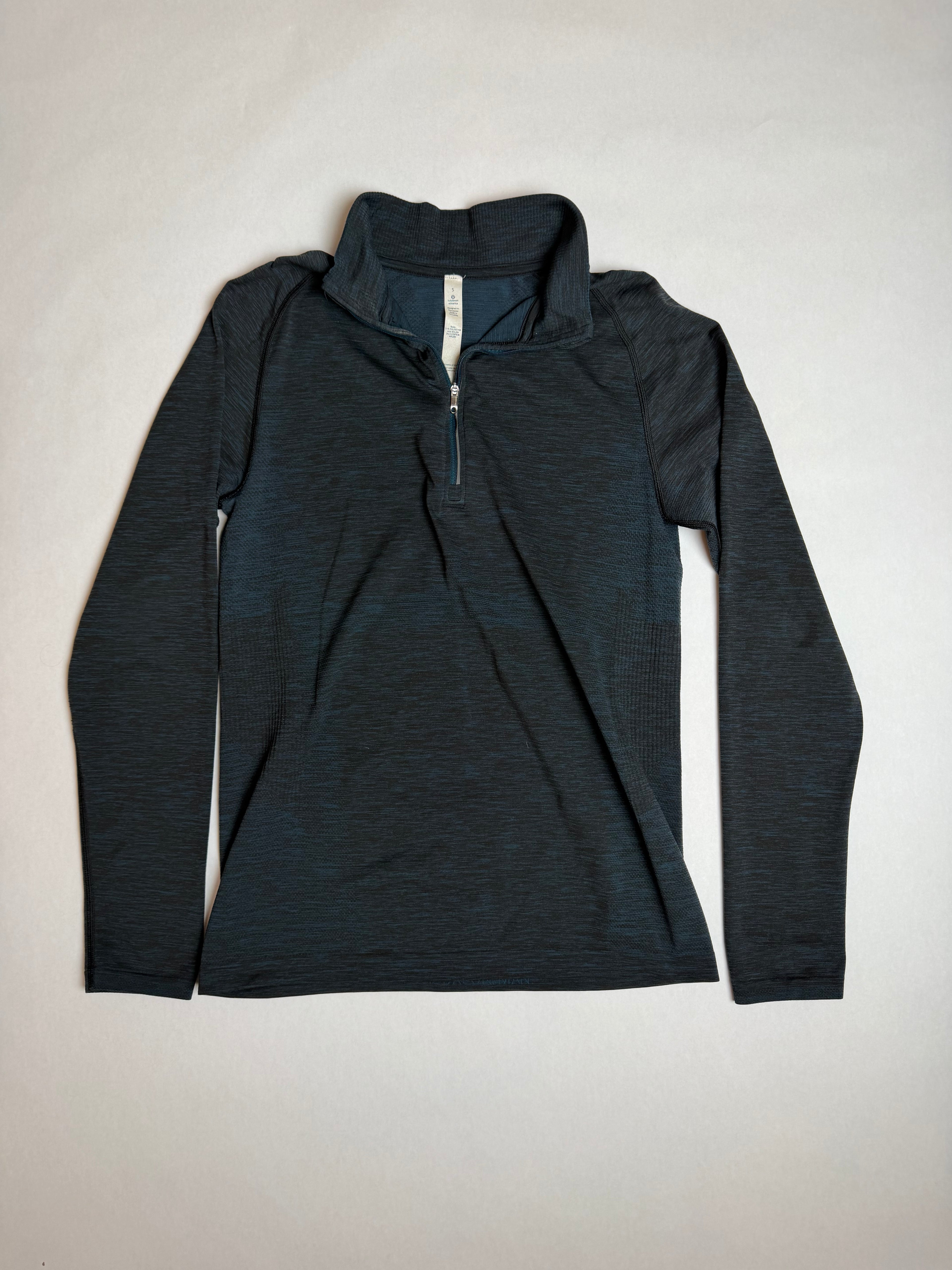 Lululemon charcoal half-zip pullover, front