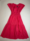 Vince Camuto coral tiered midi dress, front