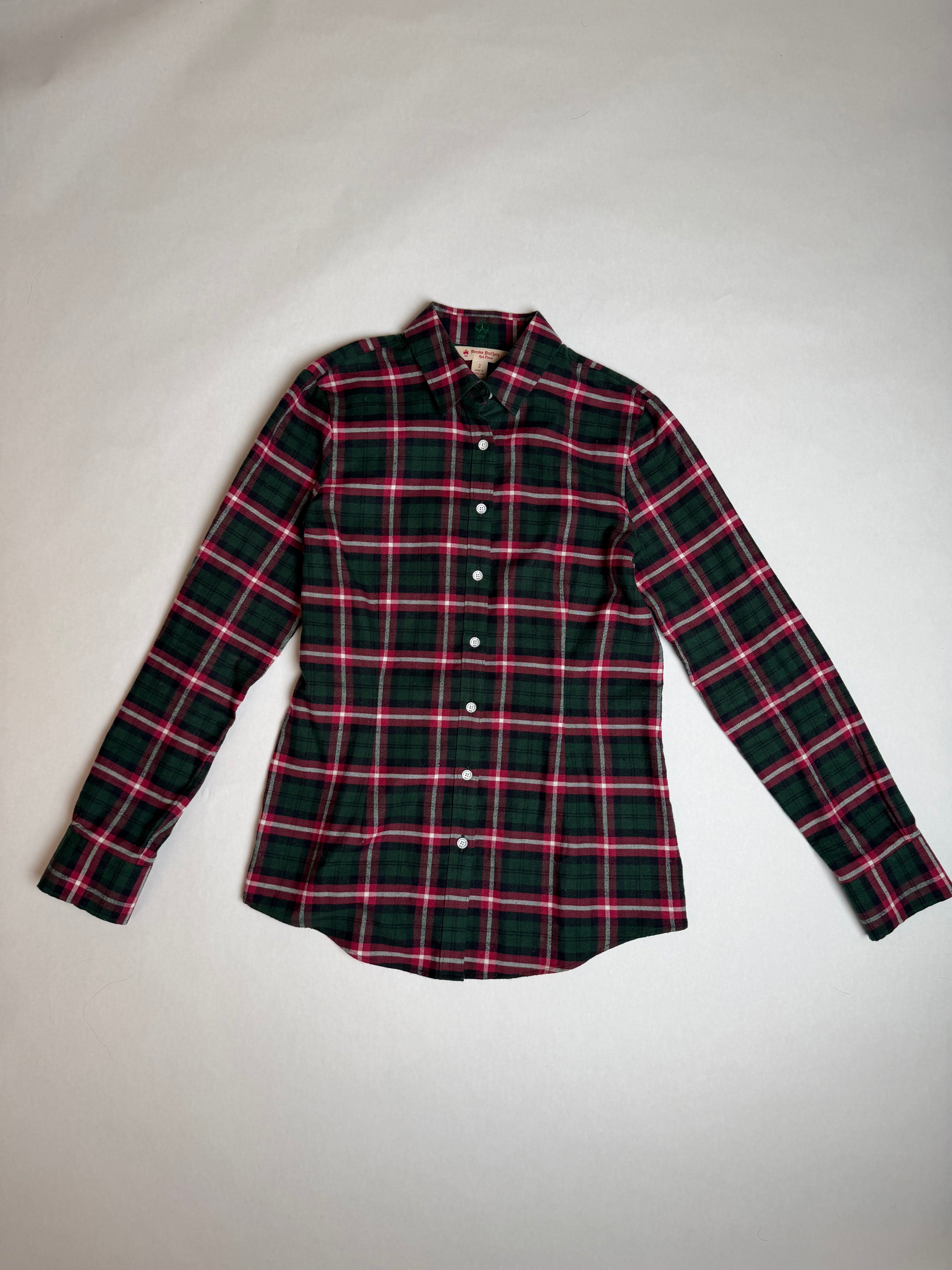 Brooks Brothers Red Fleece holiday plaid button-up shirt
