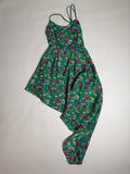 Goddess Wing green floral handkerchief slip dress — front