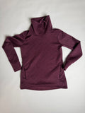 RBX burgundy cowl-neck textured pullover — front
