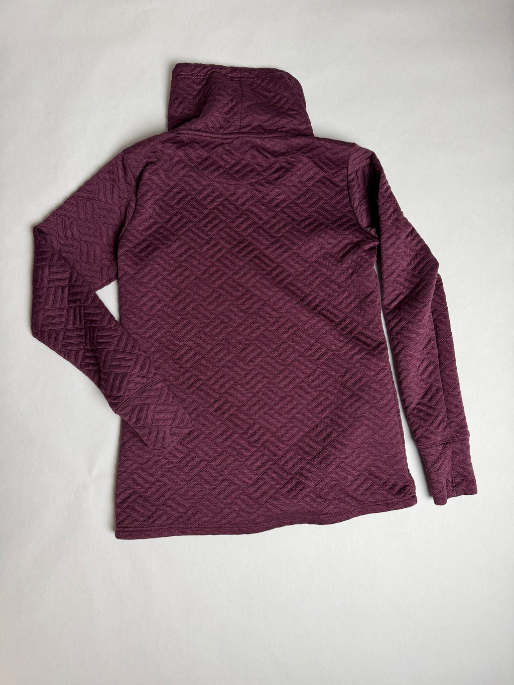 RBX burgundy cowl-neck textured pullover — back
