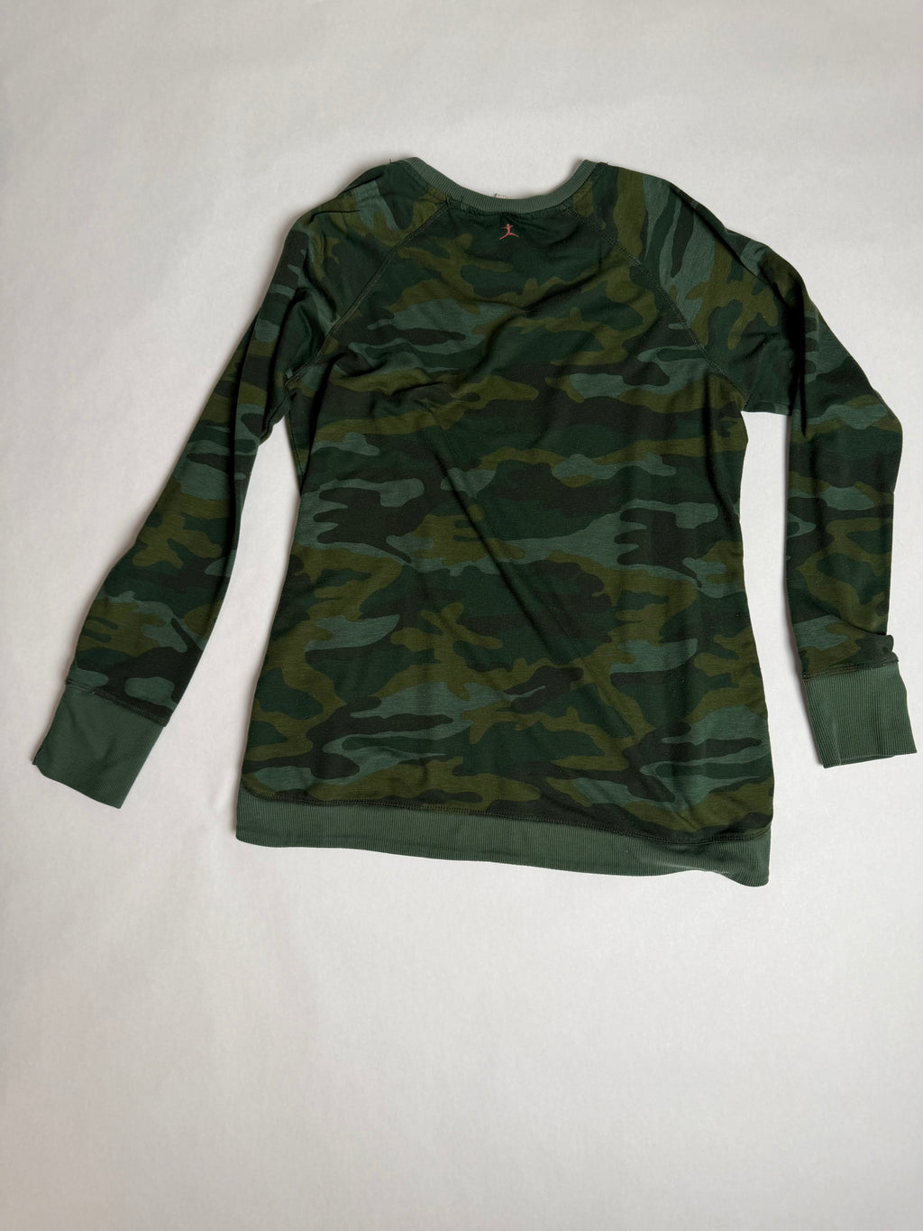 Danskin olive camo long-sleeve athletic pullover — back