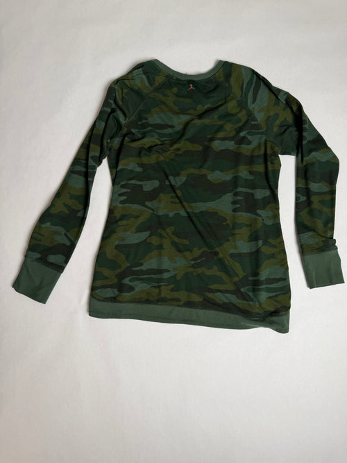 Danskin olive camo long-sleeve athletic pullover — back