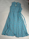 Anne Klein Sky Blue Cherry Print sleeveless midi dress