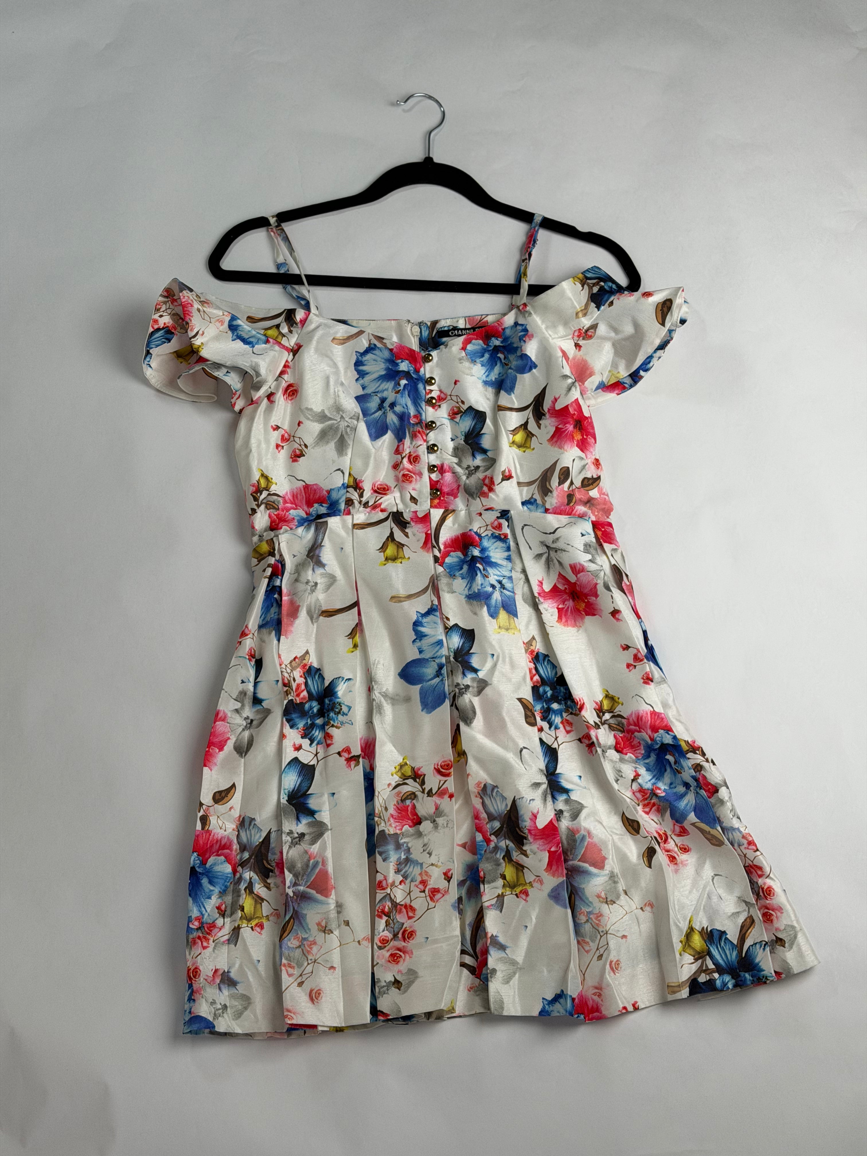 Gianni Bini Cream Multi Floral off-shoulder floral mini dress