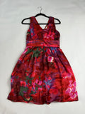 Banana Republic Red Multi watercolor floral cocktail dress