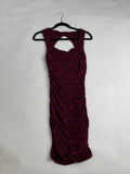 Free People Wine burnout floral ruched midi dress