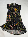 Unbranded Black + Gold equestrian print midi shirt dress