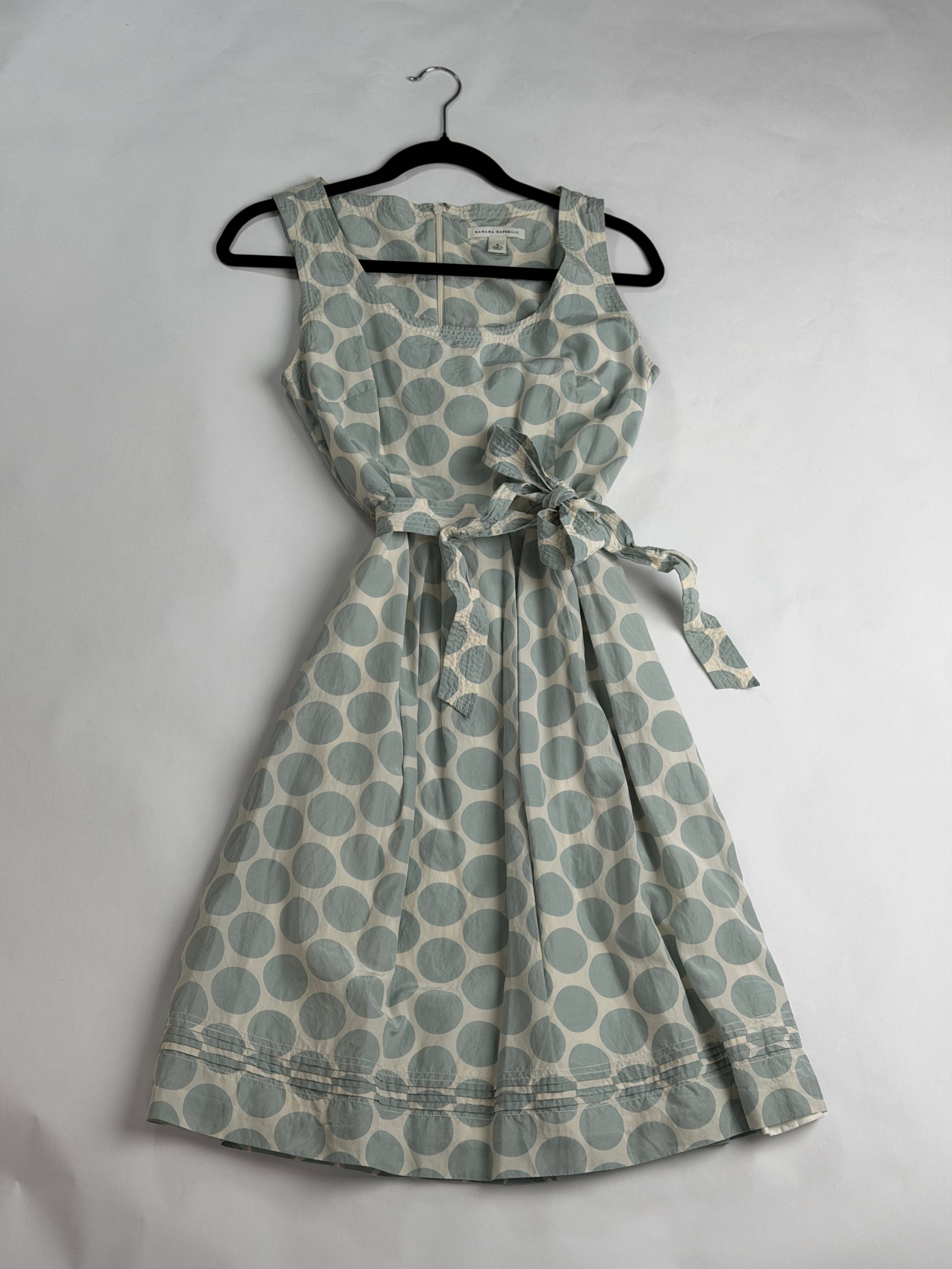 Banana Republic Sage + Cream polka dot fit-and-flare dress