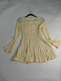 Free People Butter Yellow shayla bell-sleeve lace mini dress