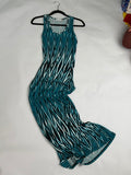 Calvin Klein Teal chevron jersey maxi tank dress