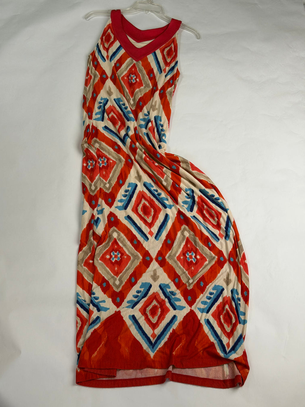 Chico's Orange Multi diamond ikat maxi dress