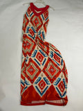 Chico's Orange Multi diamond ikat maxi dress