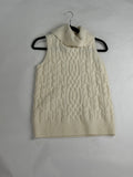 Talbots Cream cable-knit cowl sweater vest