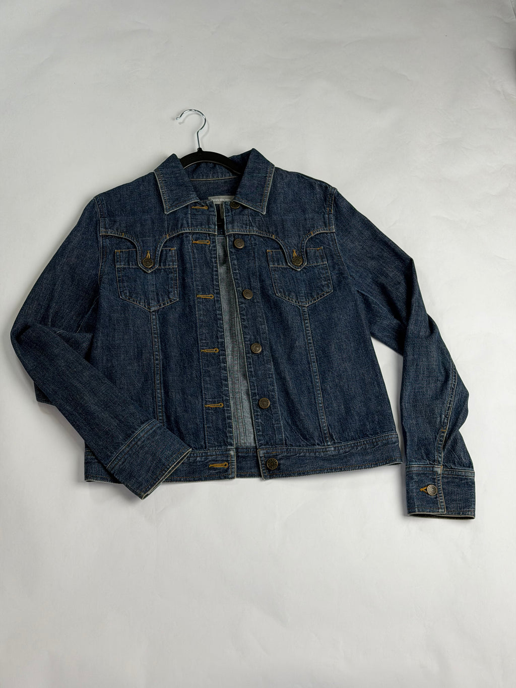 Jones New York Jeans Dark Wash cropped denim trucker jacket