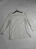 Talbots White textured dot boatneck tee